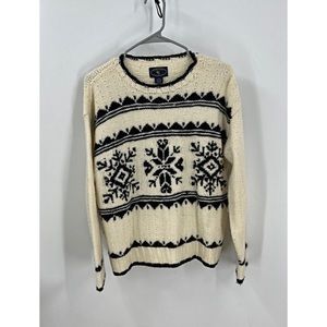 Chelsea Campbell vintage 100% wool snowflake sweater L